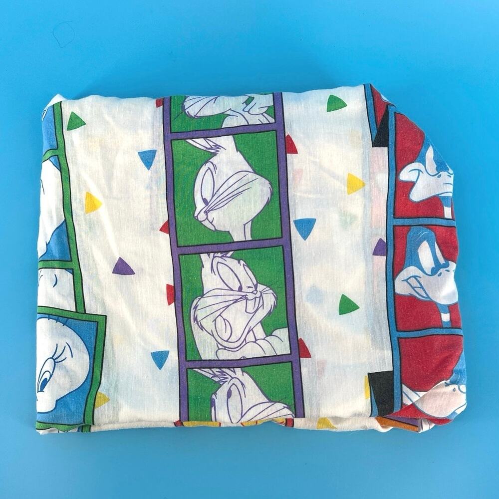 90s Looney Tunes toddler bed fitted sheet 1990s vintage